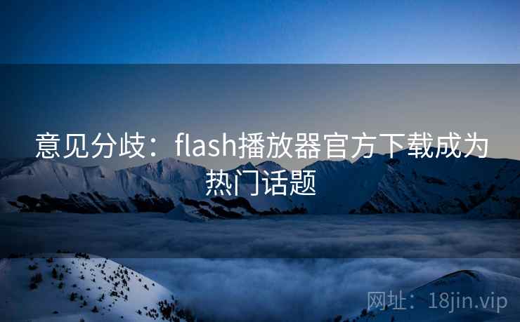 意见分歧：flash播放器官方下载成为热门话题
